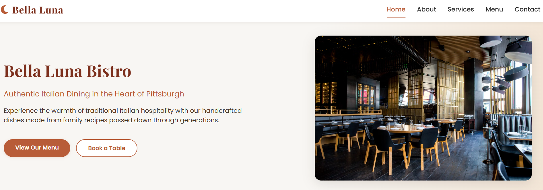 Restaurant website